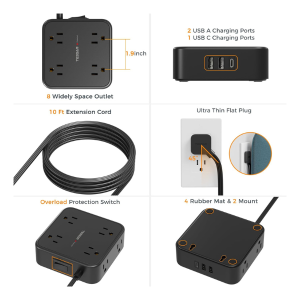 TESSAN Travel Power Strip