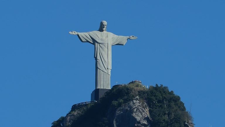 Is Rio safe view of Christ the Redeemer statue in Rio de Janeiro on a clear day Caption Description