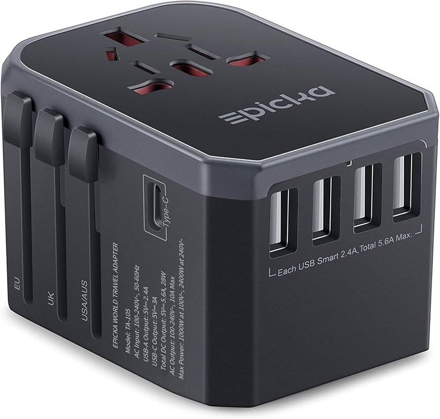 EPICKA 45W GaN universal travel adapter for phones tablets and compact laptop charging