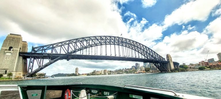 Where to stay in Sydney near Harbour Bridge view from ferry Sydney Harbour