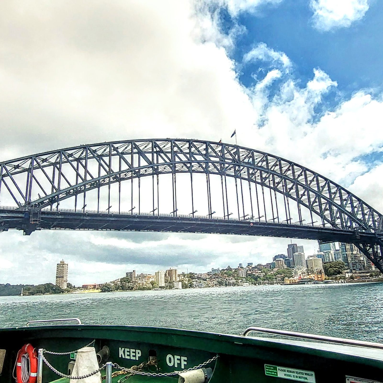 Where to stay in Sydney near Harbour Bridge view from ferry Sydney Harbour
