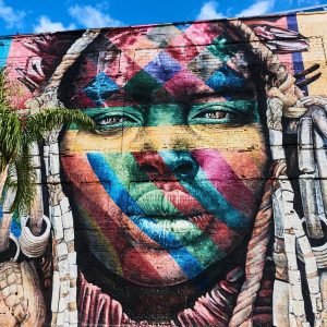 Best areas to stay in Rio de Janeiro – colorful street art mural in Leblon neighborhood