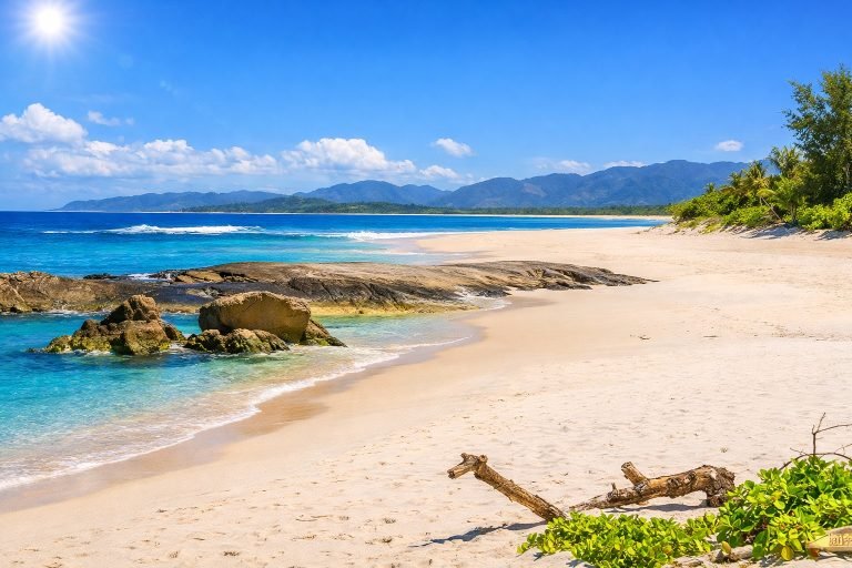 Madagascar Beaches - Manafiafy Beach Madagascar with white sand turquoise Indian Ocean and tropical coastline
