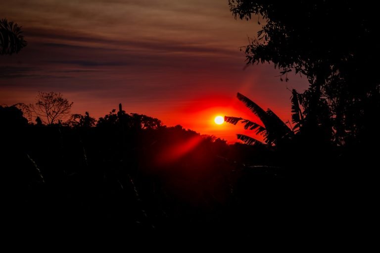 Sunset over Nosy Komba island off the coast of Nosy Be in northern Madagascar