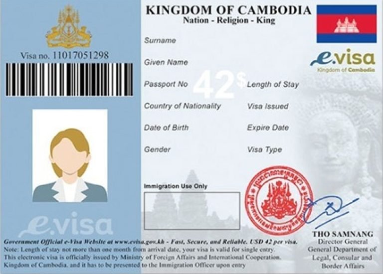 Cambodia visa e-visa sample showing official electronic visa issued by Cambodian government 📸 Caption 📝 Description