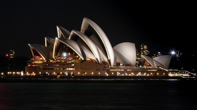 is sydney safe Sydney Opera House night harbour city lights Australia travel safety Caption: Description: