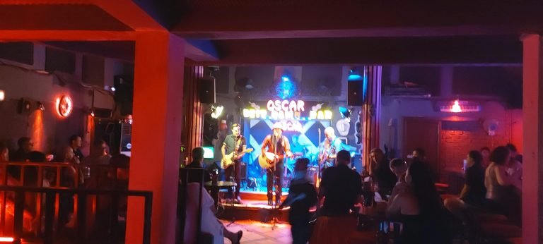 Things to do in Phnom Penh OSCAR’S on the Corner live music bar with band performing
