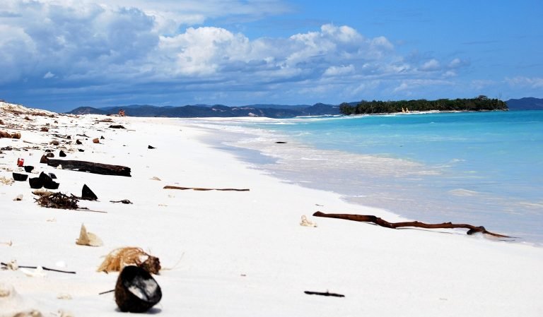 madagascar beach white sand coastline turquoise water remote tropical landscape Caption: Description: