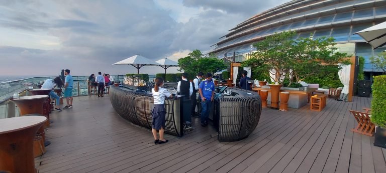 rooftop bar phnom penh skyline sunset drinks terrace city view