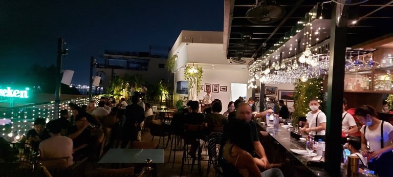 Phnom Penh itinerary Rukkha Sky Bar rooftop dining and drinks with city night views