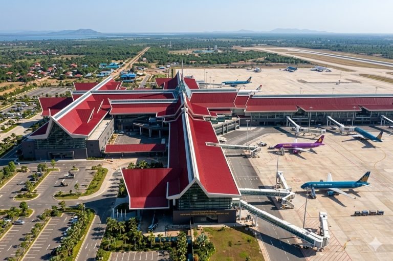 flights to Cambodia Siem Reap Angkor International Airport SAI aerial view