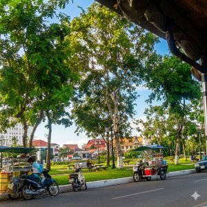 Getting around Cambodia with motorbikes and street vendors in Phnom Penh