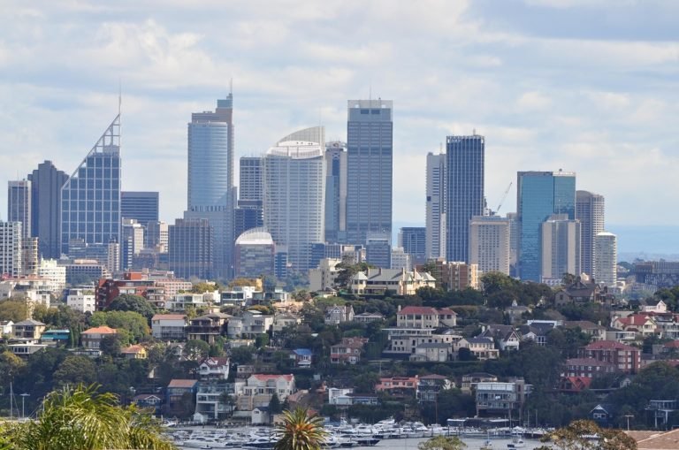 Sydney travel tips: Sydney skyline with residential neighborhoods and harbour views