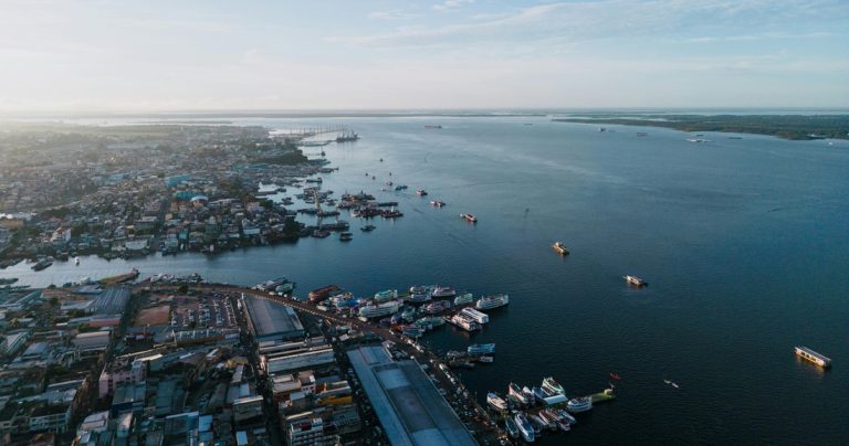 Aerial view of Manaus in an Amazon Rainforest Brazil Guide showing the gateway to the Amazon Caption: Description: