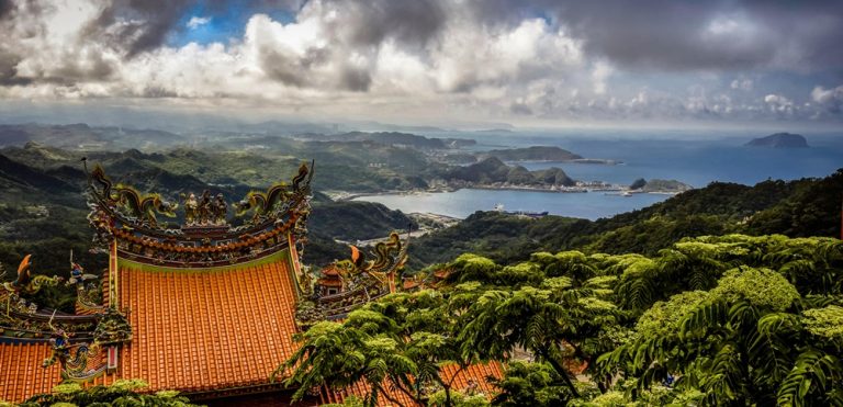 Scenic mountain landscape during a Jiufen and Shifen day trip in northern Taiwan