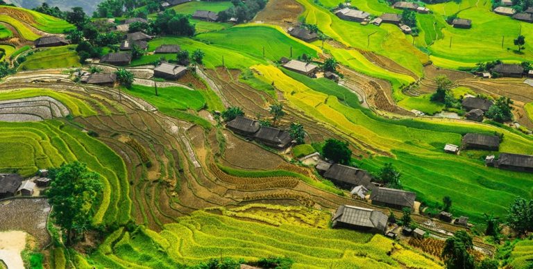 Panoramic rice terraces and traditional villages featured in a Bali itinerary through Bali’s countryside and cultural landscapes