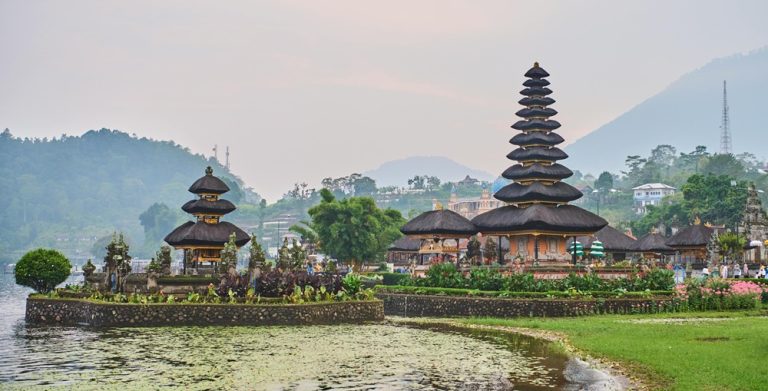 Where to stay in Bali near traditional lakeside temples, mountain scenery, and peaceful cultural landscapes Caption: Description: