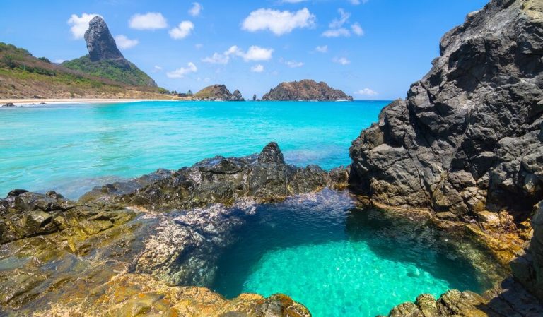 Turquoise coastline of Fernando de Noronha featured in this Northeast Brazil travel guide