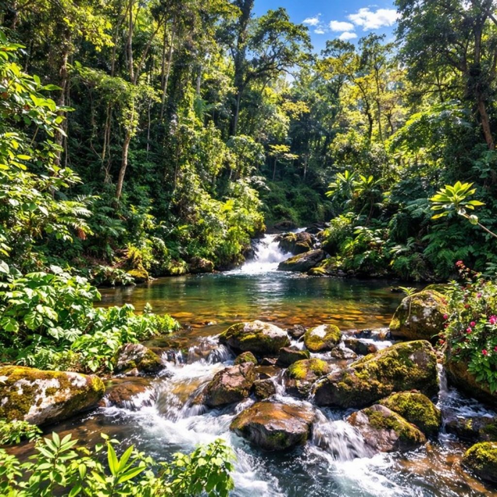 Parcs nationaux de Madagascar – rivière et forêt tropicale luxuriante dans le Parc National de Ranomafana