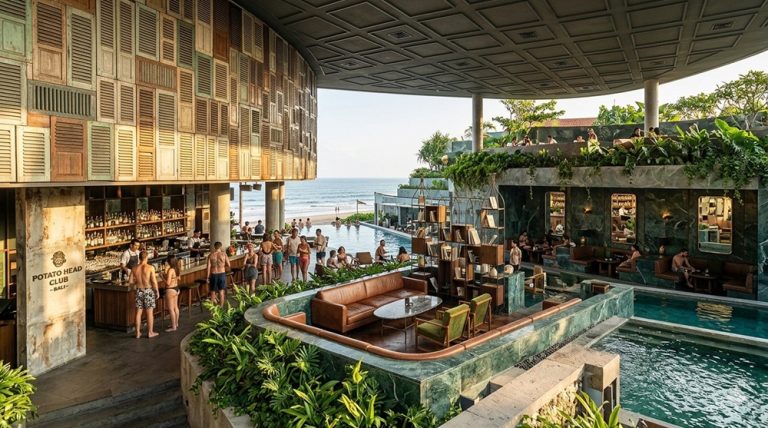 Seminyak travel guide featuring Potato Head Beach Club and its oceanfront infinity pool in Bali