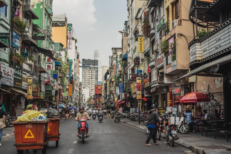 Busy Pham Ngu Lao Street in Ho Chi Minh City, one of the best things to do in Vietnam