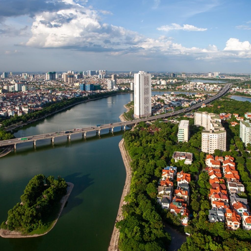 Things to do in Hanoi - panoramic view of the city skyline, lakes and urban landscape