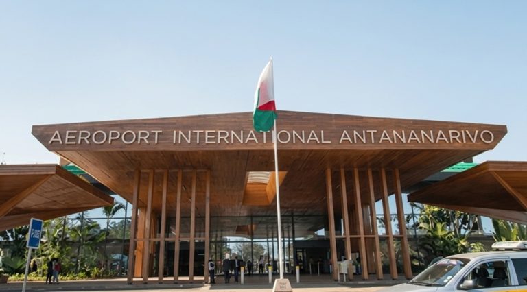Entrance to Ivato International Airport in Antananarivo, Madagascar
