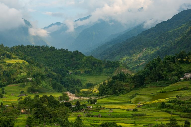 Rice terraces in the mountains around Sapa, one of the most breathtaking places to visit in Vietnam Caption Description