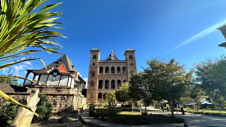 Rova of Antananarivo and the Queen's Palace under a clear blue sky