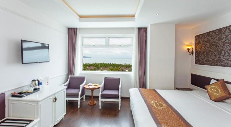 Bright guest room with sea views at Sea Phoenix Hotel Da Nang near My Khe Beach Caption Description