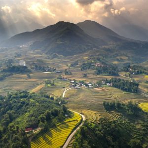 Vietnam Itinerary: Sunrise over the spectacular rice terraces and mountains of Sapa in Northern Vietnam