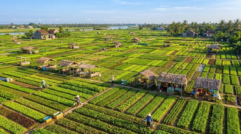 Things to do in Hoi An include exploring the vegetable gardens and rural scenery of Tra Que Vegetable Village.